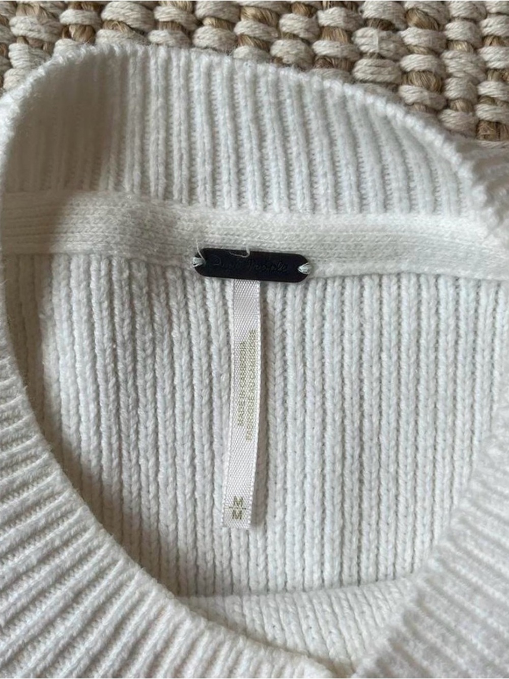 Free People Cream Ribbed Crewneck Sweater - Picture 2 of 2